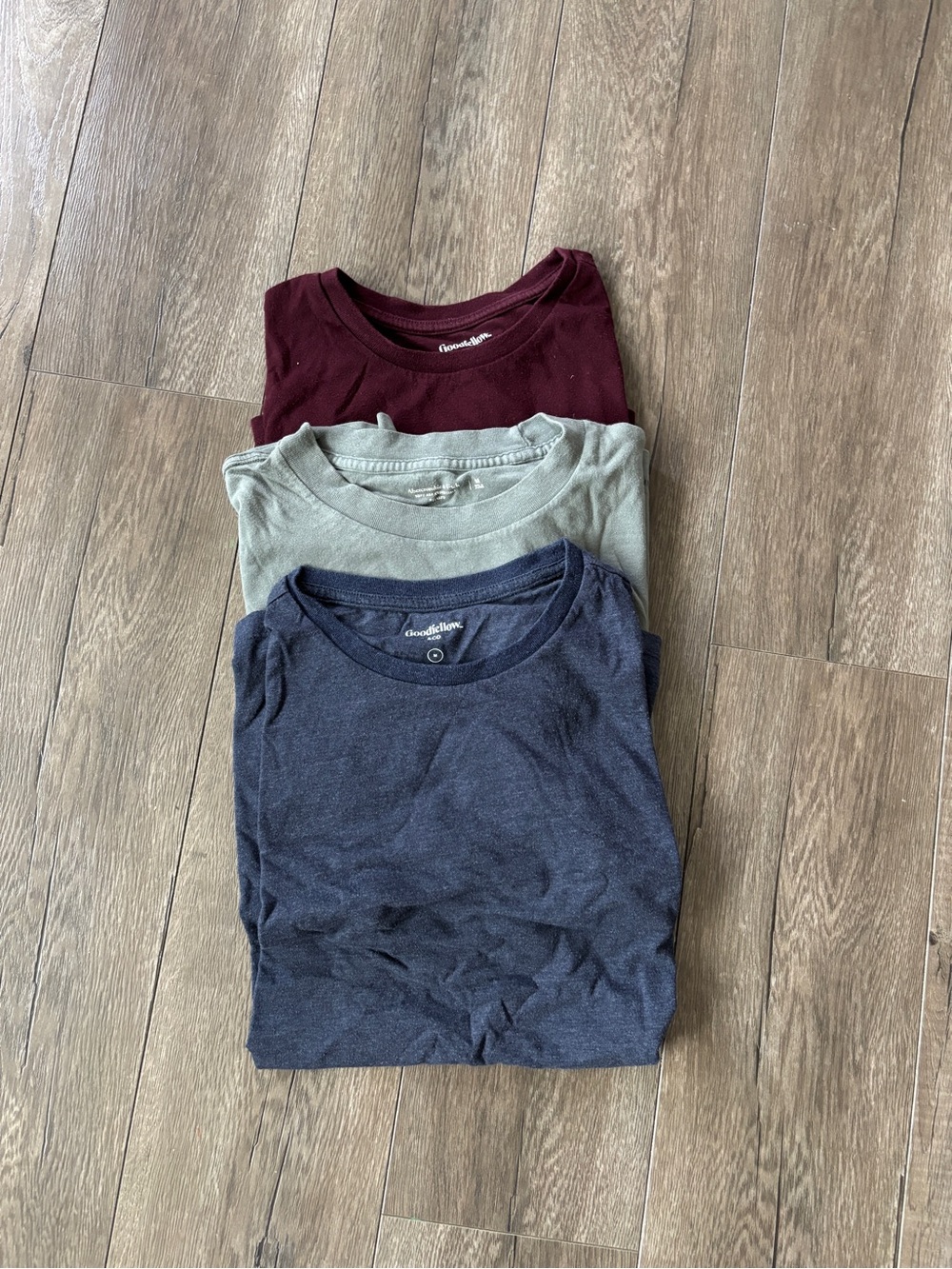 Goodfellow & Co 3-Pack Short Sleeve Crew Tees - Navy, Olive, Burgundy